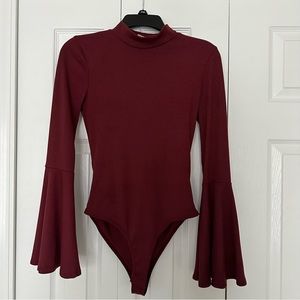 Altar’d State Mock Neck Bell Sleeve Bodysuit